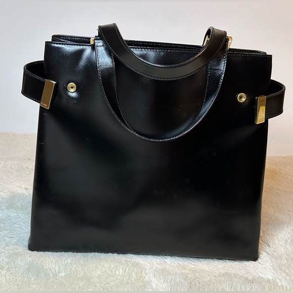 Authentic GUCCI Vintage 2Way Shoulder Hand Bag Purse Leather Black - Picture 2 of 12